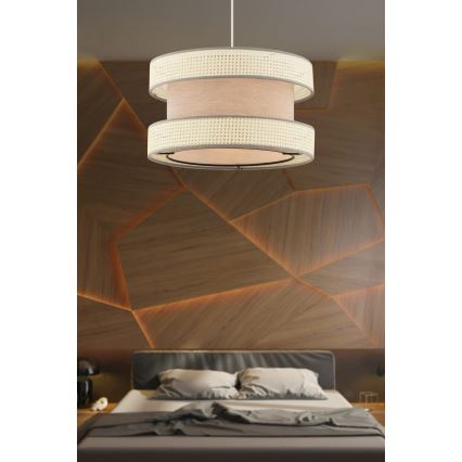 Pendente em cabo HALO 1xE27/60W/230V bege/creme