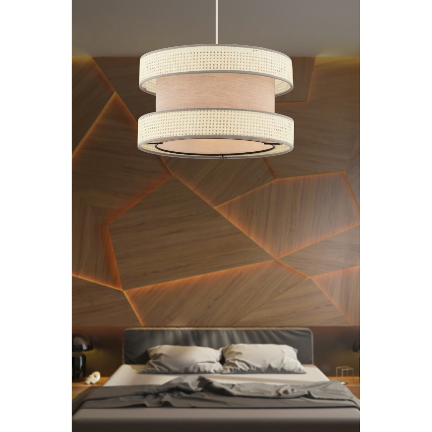 Pendente em cabo HALO 1xE27/60W/230V bege/creme