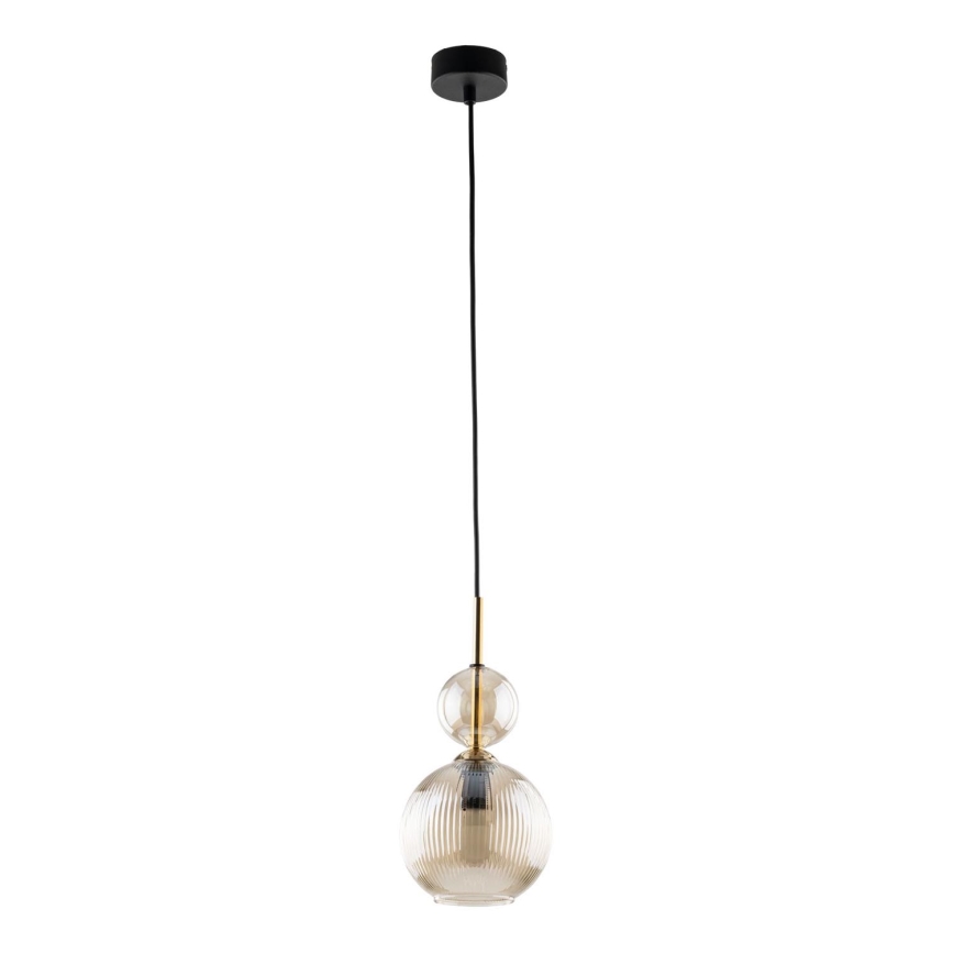 Pendente em cabo SOPHIA 1xE14/10W/230V preto/bege fumê