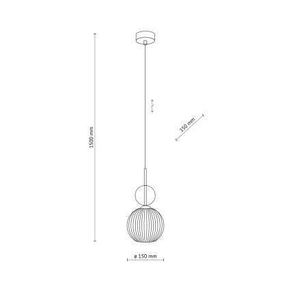 Pendente em cabo SOPHIA 1xE14/10W/230V preto/bege fumê