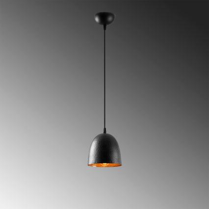 Pendente em cabo TATTOO 1xE27/40W/230V Ø 16 cm preto