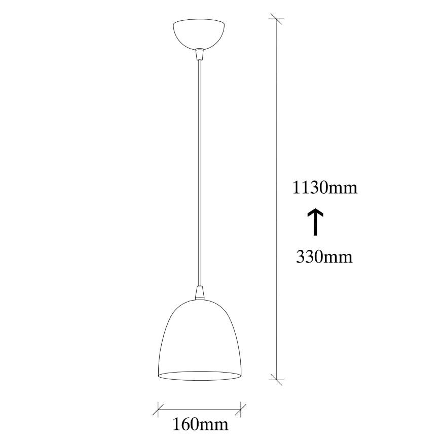 Pendente em cabo TATTOO 1xE27/40W/230V Ø 16 cm preto
