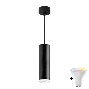 Pendente LED RGBW regulável para casa de banho TURYN 1xGU10/6,5W/230V 2700-6500K Wi-Fi IP44 preto