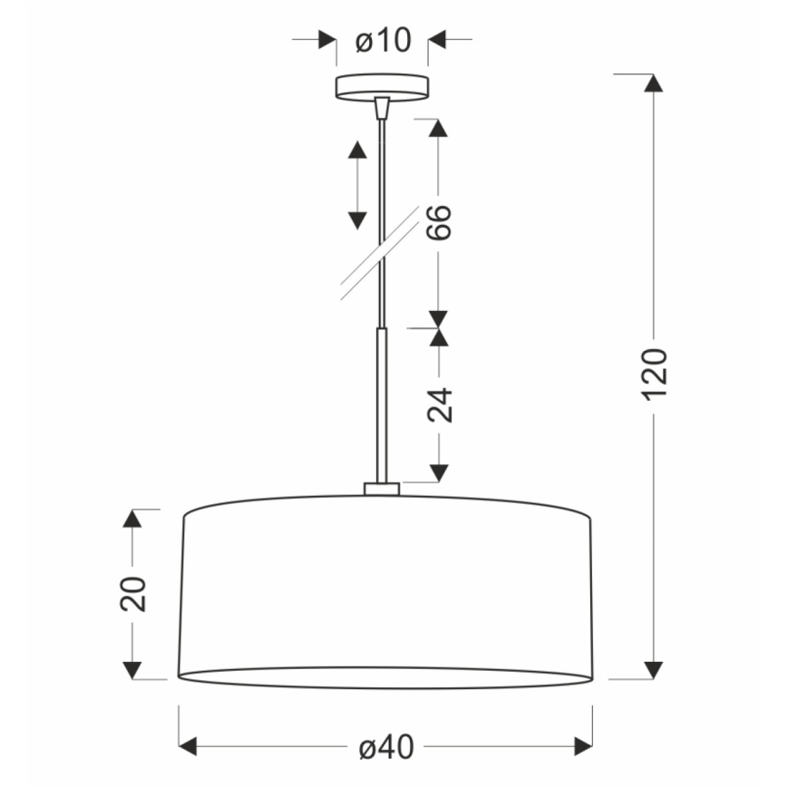 Pendente VANTI com cabo, 1xE27/40W/230V, castanho