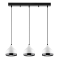 Pendente YILDO 3xE27/40W/230V branco/preto