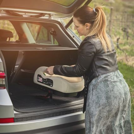 PETITE&MARS - Assento de elevação para automóvel OPTIMUS PRO i-Tamanho 125-150 cm (22-36 kg) bege