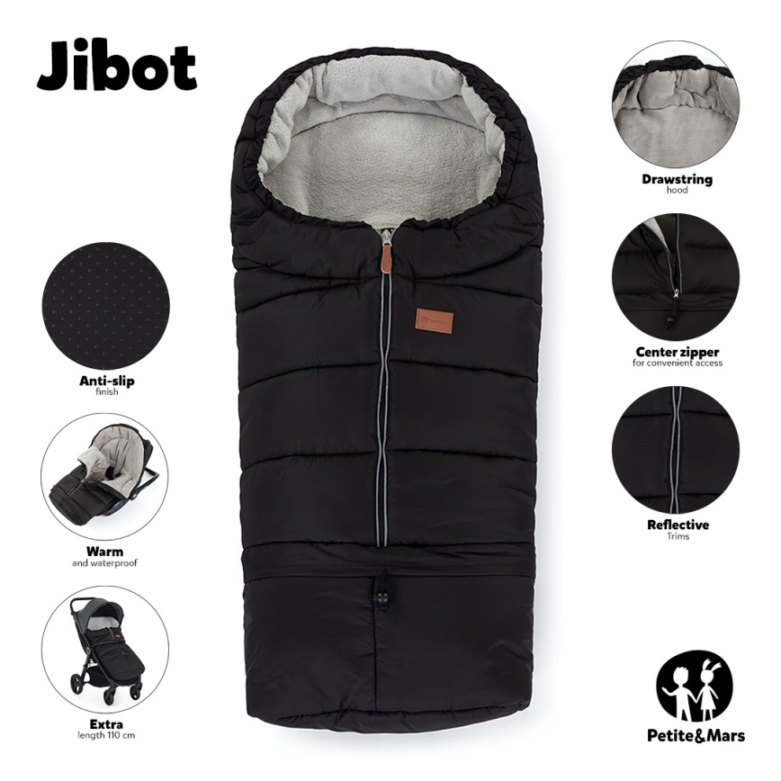PETITE&MARS - Bolsa para bebé 3 em 1 JIBOT cinzento