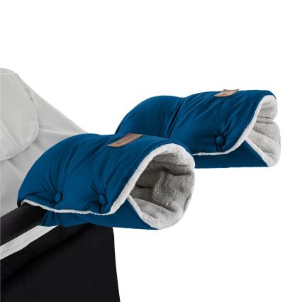 PETITE&MARS - CONJUNTO Protetor para pés para bebé 3em1 JIBOT + protetor para mãos para carrinho de passeio azul