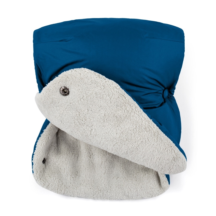 PETITE&MARS - CONJUNTO Protetor para pés para bebé 3em1 JIBOT + protetor para mãos para carrinho de passeio azul