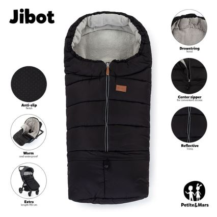 PETITE&MARS - CONJUNTO Protetor para pés para bebé 3em1 JIBOT + protetor para mãos para carrinho de passeio azul