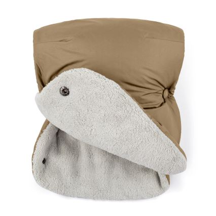 PETITE&MARS - CONJUNTO Protetor para pés para bebé 3em1 JIBOT + protetor para mãos para carrinho de passeio castanho