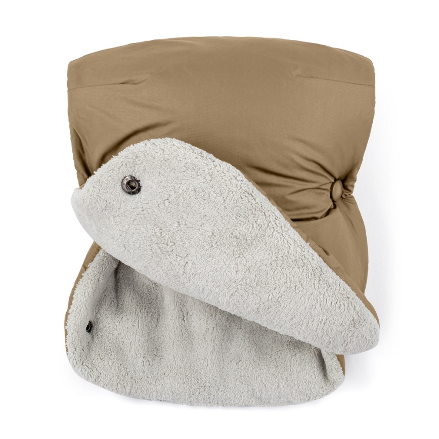 PETITE&MARS - CONJUNTO Protetor para pés para bebé 3em1 JIBOT + protetor para mãos para carrinho de passeio castanho