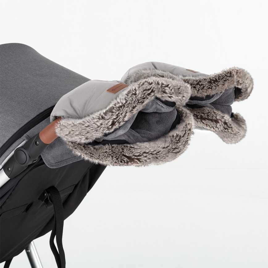 PETITE&MARS-CONJUNTO Saco-cama 4 em 1 ARCTIC + protetor para mãos para carrinho de passeio FURRY Champagne Shower