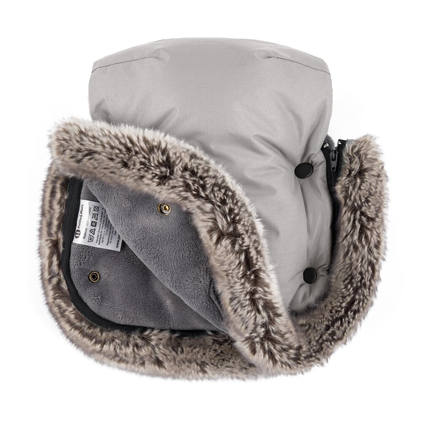 PETITE&MARS-CONJUNTO Saco-cama 4 em 1 ARCTIC + protetor para mãos para carrinho de passeio FURRY Champagne Shower
