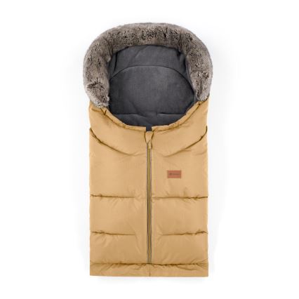PETITE&MARS - CONJUNTO Saco-cama 4 em 1 ARCTIC + protetor para mãos para carrinho de passeio FURRY Elegant Caramel