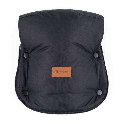 PETITE&MARS - CONJUNTO Saco-cama 4 em 1 ARCTIC + protetor para mãos para carrinho de passeio FURRY Forever Black