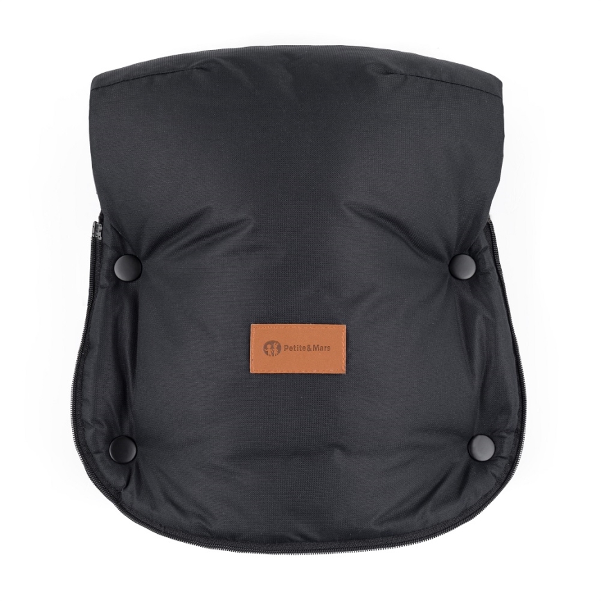 PETITE&MARS - CONJUNTO Saco-cama 4 em 1 ARCTIC + protetor para mãos para carrinho de passeio FURRY Forever Black