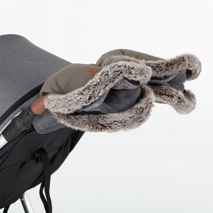 PETITE&MARS - CONJUNTO Saco-cama 4 em 1 ARCTIC + protetor para mãos para carrinho de passeio FURRY Mocha Mousse