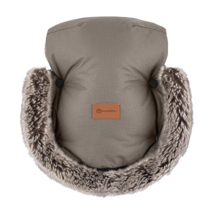PETITE&MARS - CONJUNTO Saco-cama 4 em 1 ARCTIC + protetor para mãos para carrinho de passeio FURRY Mocha Mousse