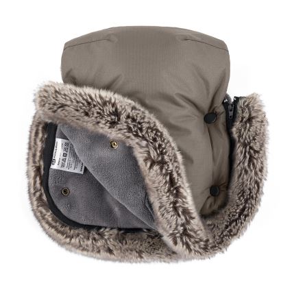 PETITE&MARS - CONJUNTO Saco-cama 4 em 1 ARCTIC + protetor para mãos para carrinho de passeio FURRY Mocha Mousse