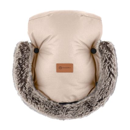 PETITE&MARS - CONJUNTO Saco-cama 4 em 1 ARCTIC + protetor para mãos para carrinho de passeio FURRY Rosa Petal