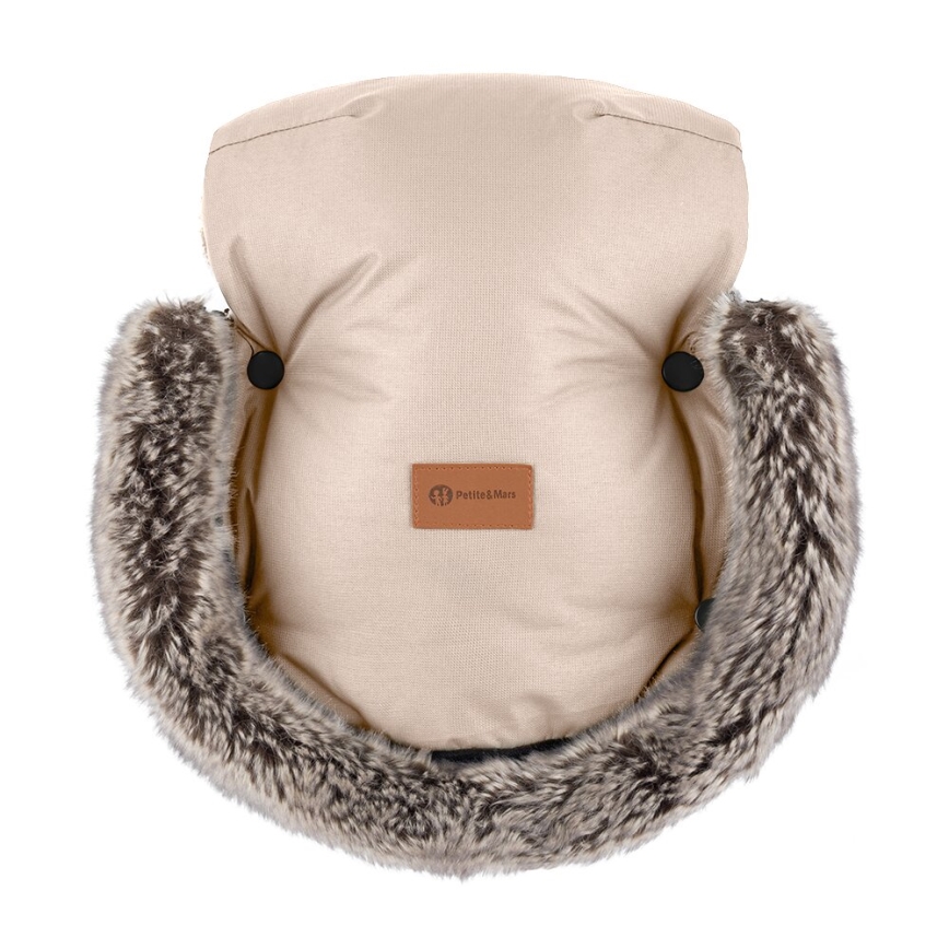 PETITE&MARS - CONJUNTO Saco-cama 4 em 1 ARCTIC + protetor para mãos para carrinho de passeio FURRY Rosa Petal