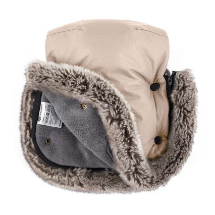 PETITE&MARS - CONJUNTO Saco-cama 4 em 1 ARCTIC + protetor para mãos para carrinho de passeio FURRY Rosa Petal