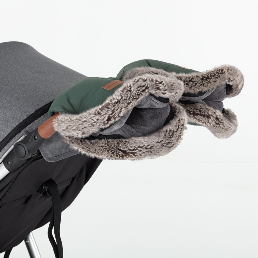 PETITE&MARS - CONJUNTO Saco-cama 4 em 1 ARCTIC + protetor para mãos para carrinho de passeio FURRY Veritable Khaki