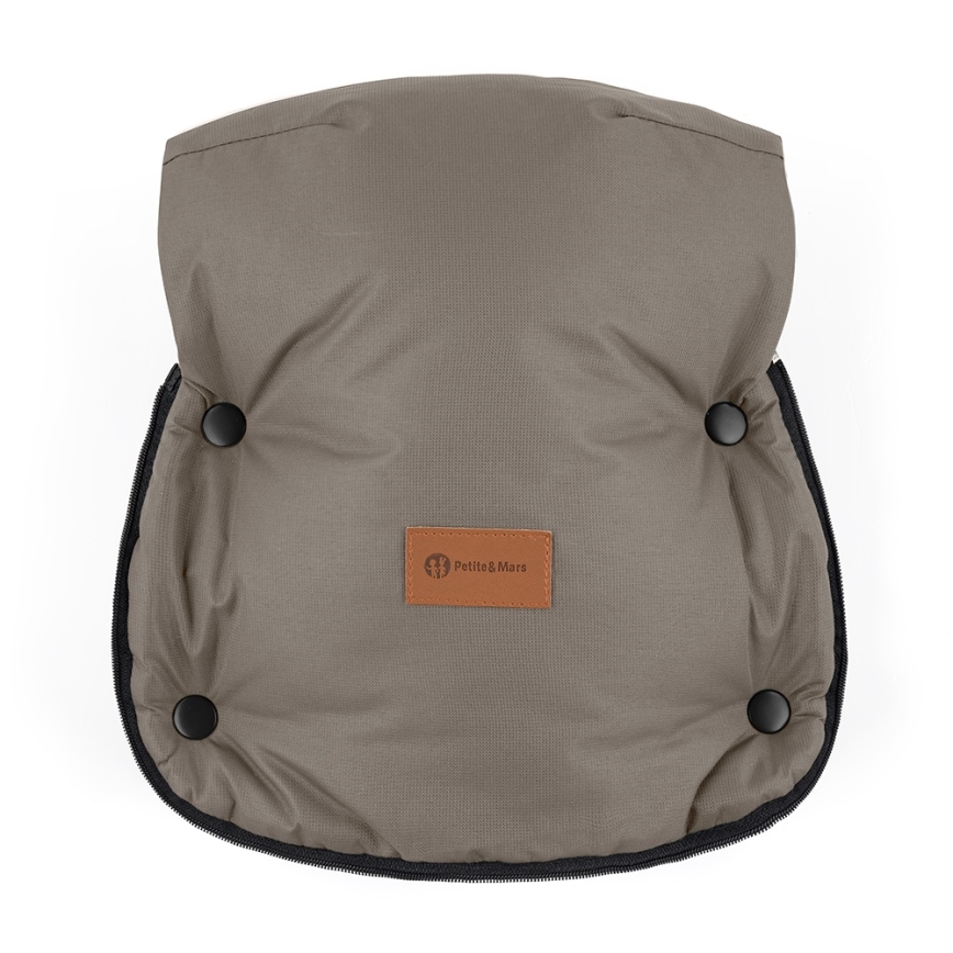 PETITE&MARS - CONJUNTO Saco para carrinho infantil 4 em 1 COMFY + manoplas para carrinho FURRY Mocha Mousse