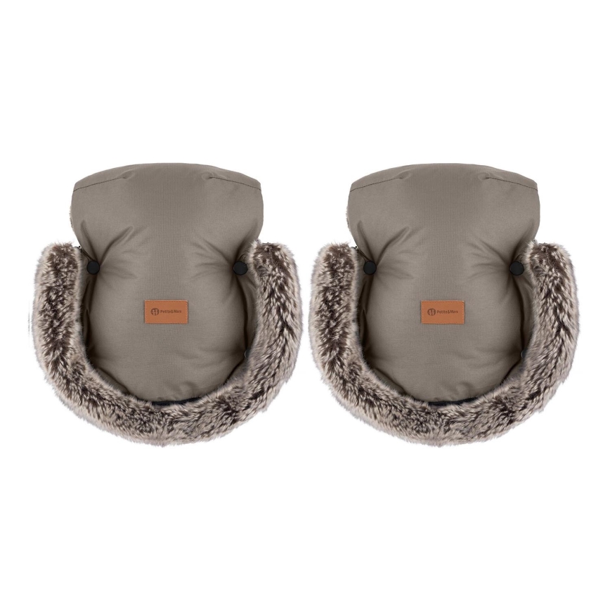 PETITE&MARS - Luvas  para carrinho de passeio FURRY Mocha Mousse