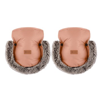PETITE&MARS - Luvas  para carrinho de passeio FURRY Pastel Peach