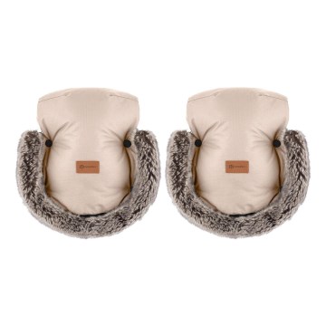 PETITE&MARS - Luvas para carrinho de passeio FURRY Rosa Petal