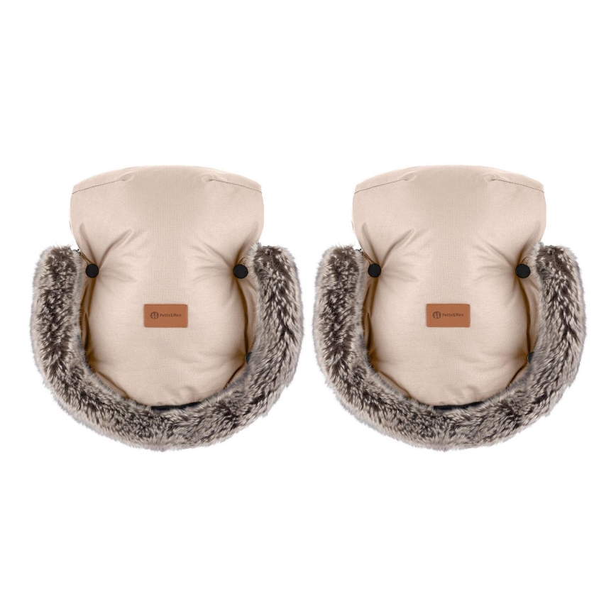 PETITE&MARS - Luvas para carrinho de passeio FURRY Rosa Petal