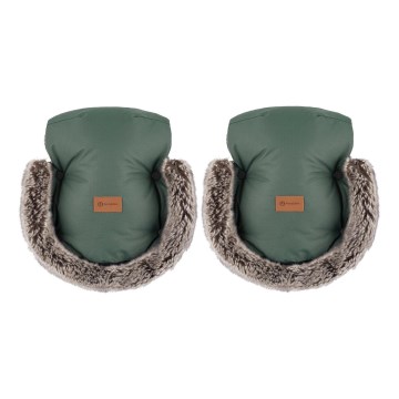 PETITE&MARS - Luvas para carrinho de passeio FURRY Veritable Khaki