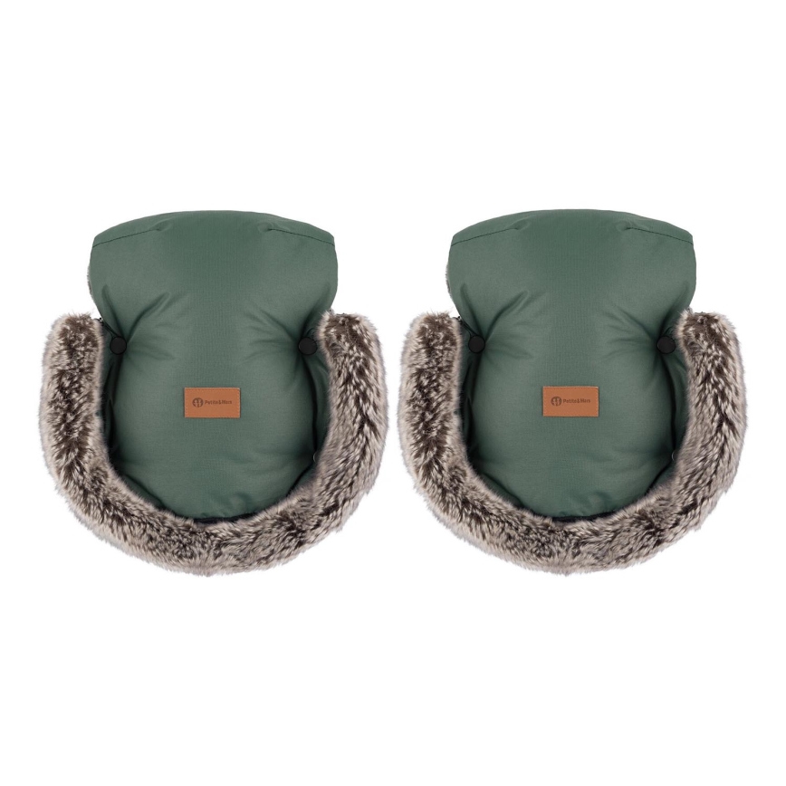 PETITE&MARS - Luvas para carrinho de passeio FURRY Veritable Khaki