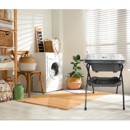 PETITE&MARS - Mesa da muda da fralda com banheira SPA 3em1 cinzento