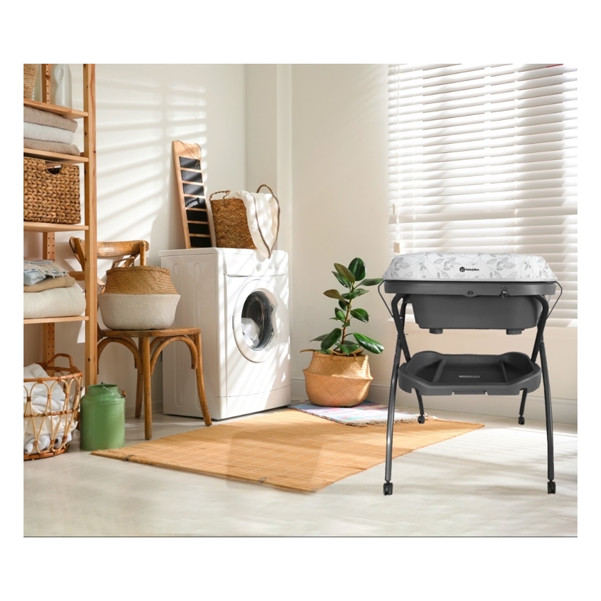 PETITE&MARS - Mesa da muda da fralda com banheira SPA 3em1 cinzento