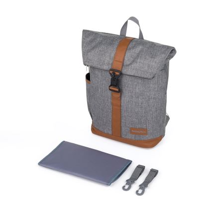 PETITE&MARS - Mochila para muda de roupa para carrinho de bebé JACKOB cinzento