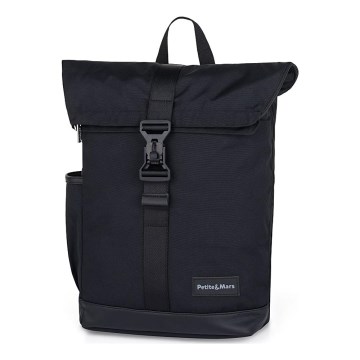 PETITE&MARS - Mochila para muda de roupa para carrinho de bebé JACKOB preto