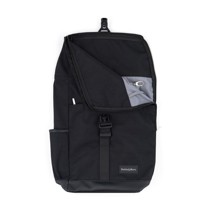 PETITE&MARS - Mochila para muda de roupa para carrinho de bebé JACKOB preto