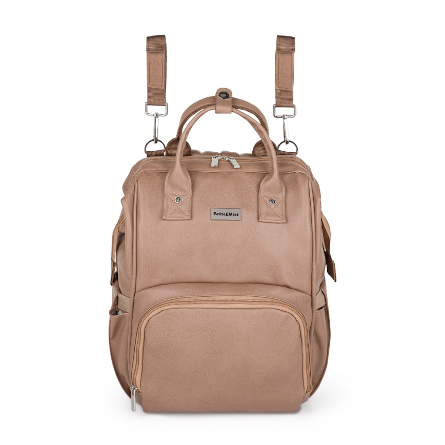 PETITE&MARS - Mochila para muda de roupa para carrinho de bebé JASPER castanho