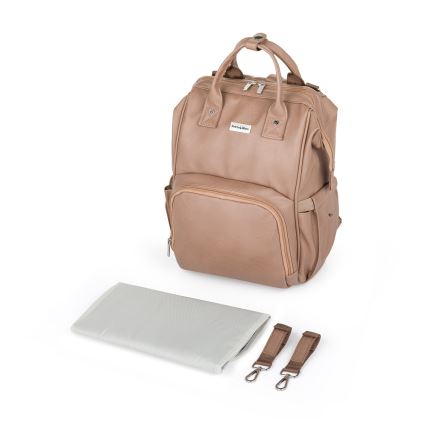 PETITE&MARS - Mochila para muda de roupa para carrinho de bebé JASPER castanho