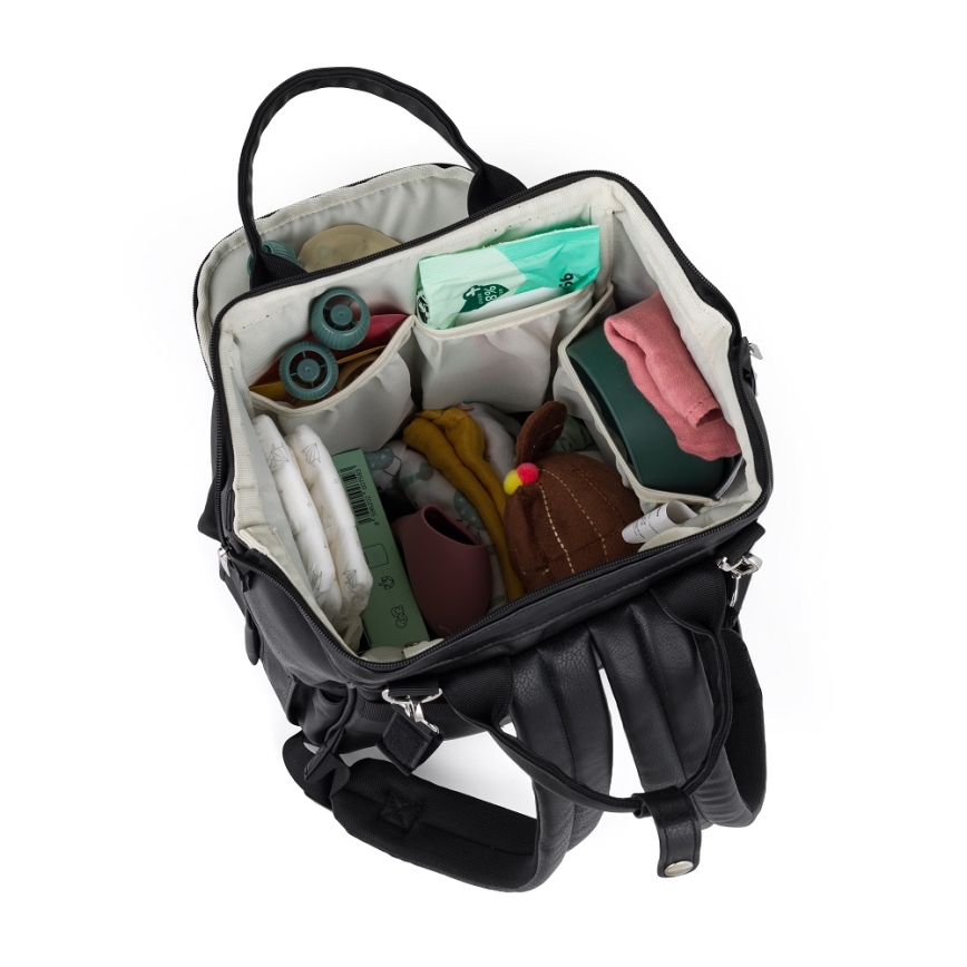 PETITE&MARS - Mochila para muda de roupa para carrinho de bebé JASPER preto