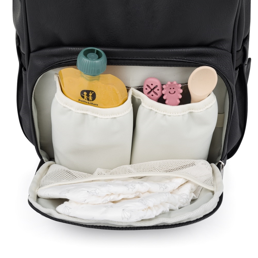 PETITE&MARS - Mochila para muda de roupa para carrinho de bebé JASPER preto
