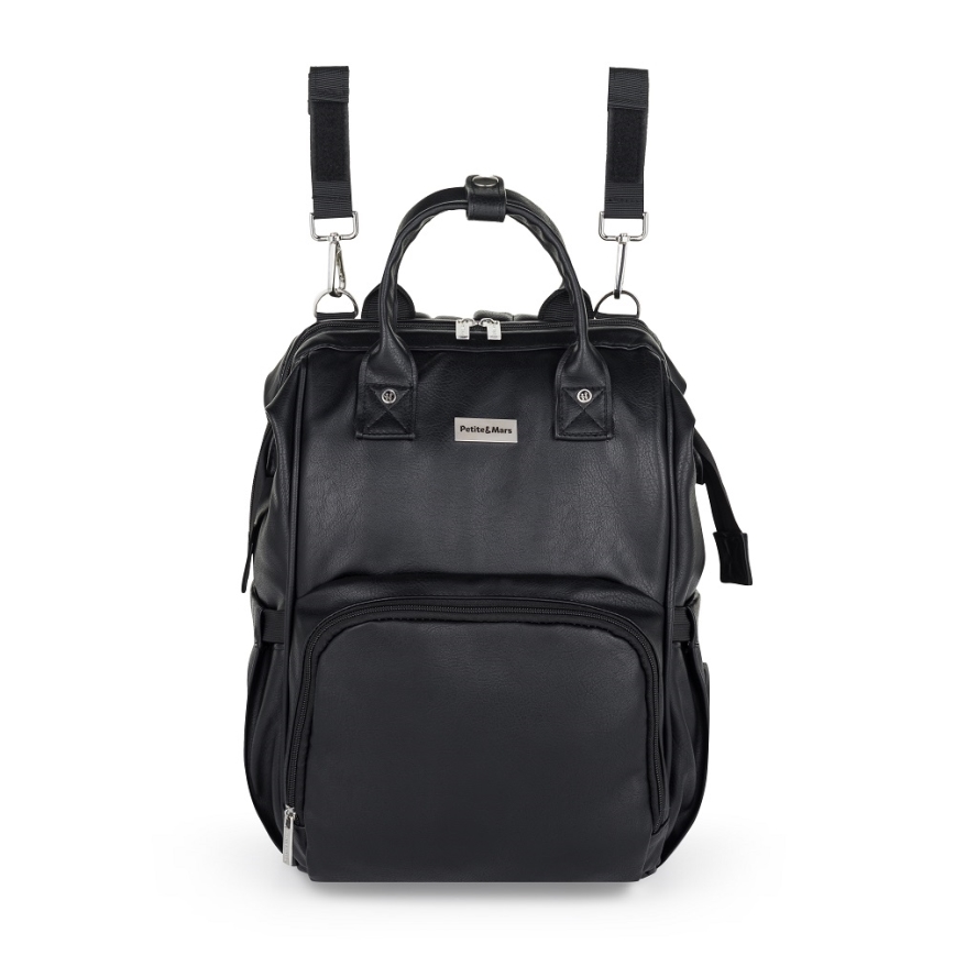 PETITE&MARS - Mochila para muda de roupa para carrinho de bebé JASPER preto