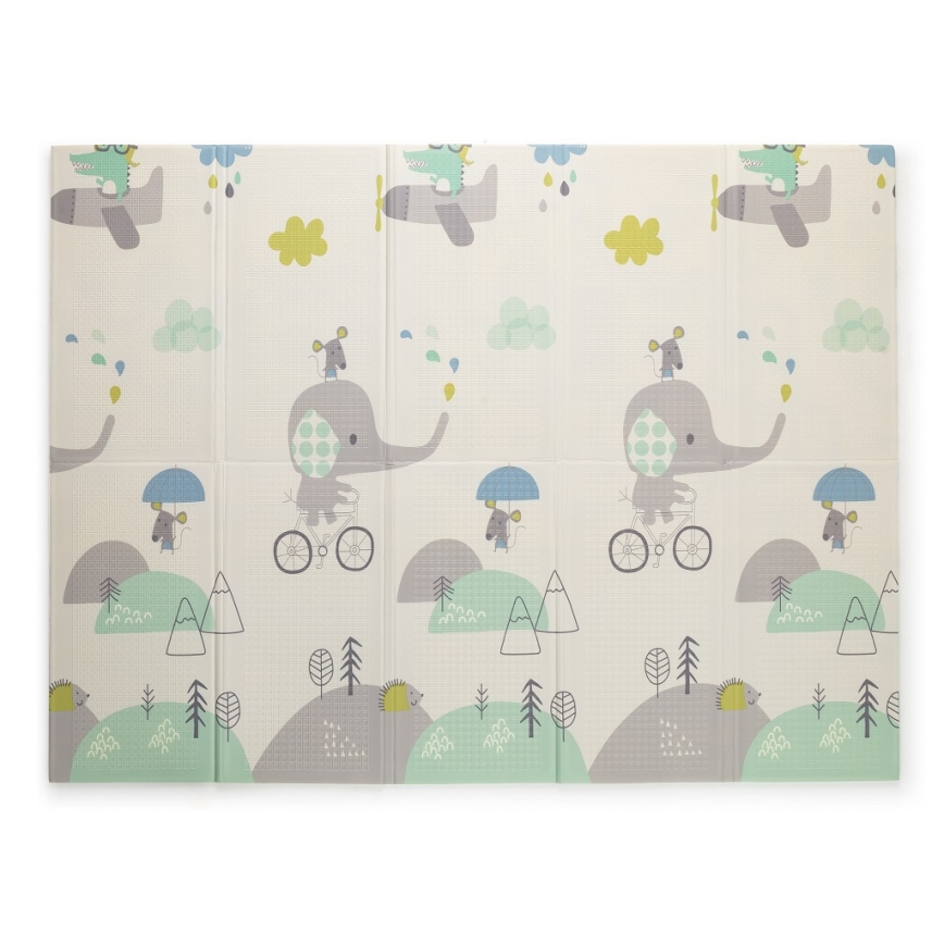 PETITE&MARS - Tapete de brincar dobrável CAMPY ELEPHANT&CITY