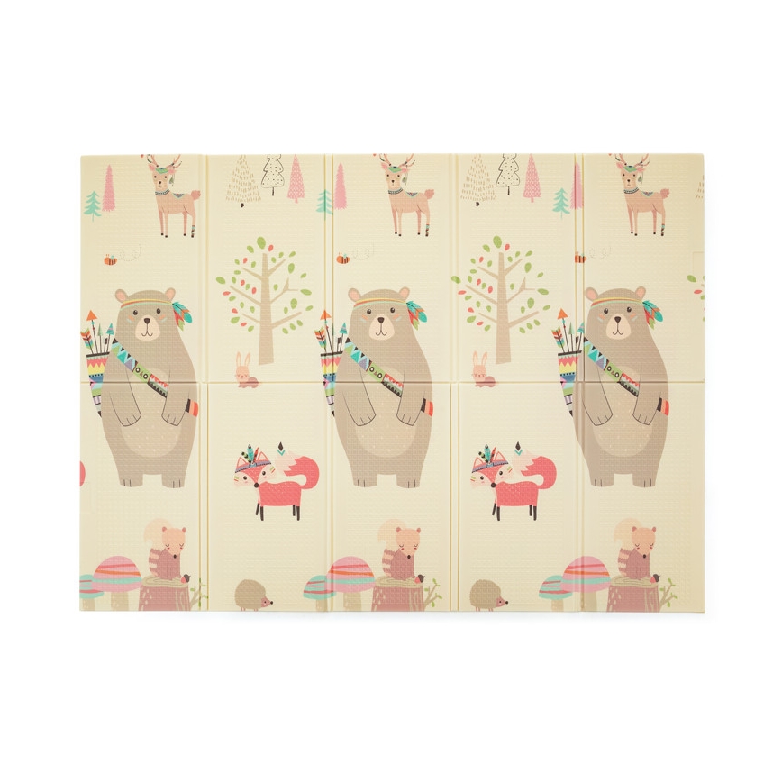 PETITE&MARS - Tapete de brincar dobrável CAMPY ELEPHANT&FOX