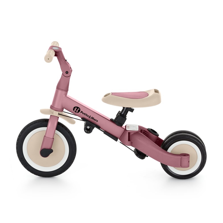 PETITE&MARS - Triciclo de criança 5em1 TURBO Dusty Rosa