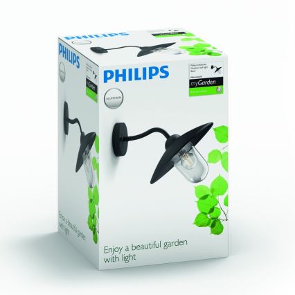 Philips 01643/30/PN - Luz de parede de exterior HAMMOCK 1xE27/60W/230V IP44