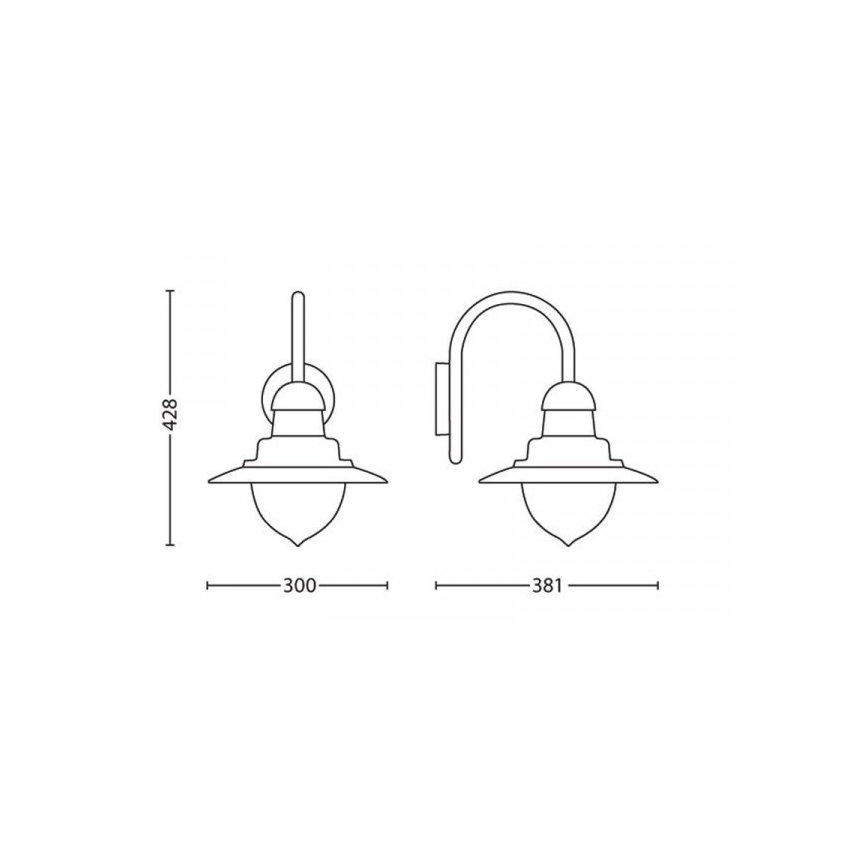 Philips 01652/06/PN - Luz de parede de exterior MYGARDEN RAINDROP 1xE27/53W/230V IP44